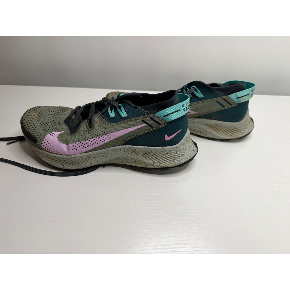 Nike Pegasus Trail 2 Womens Running Shoes Olive Green Pink Size 8.5